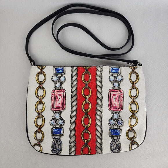 Brighton White Chain Print Crossbody Purse - Picture 4 of 7